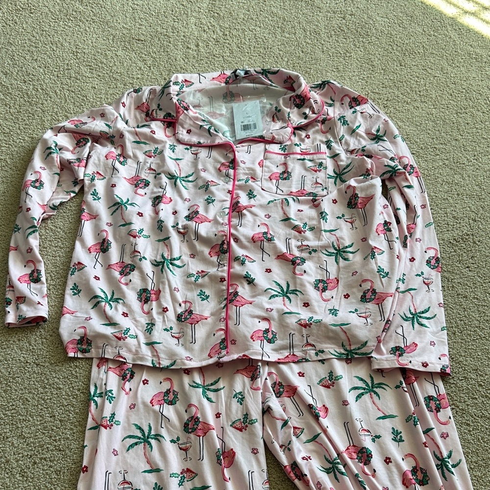 Kim Rogers Pink Flamingo Pajama Set